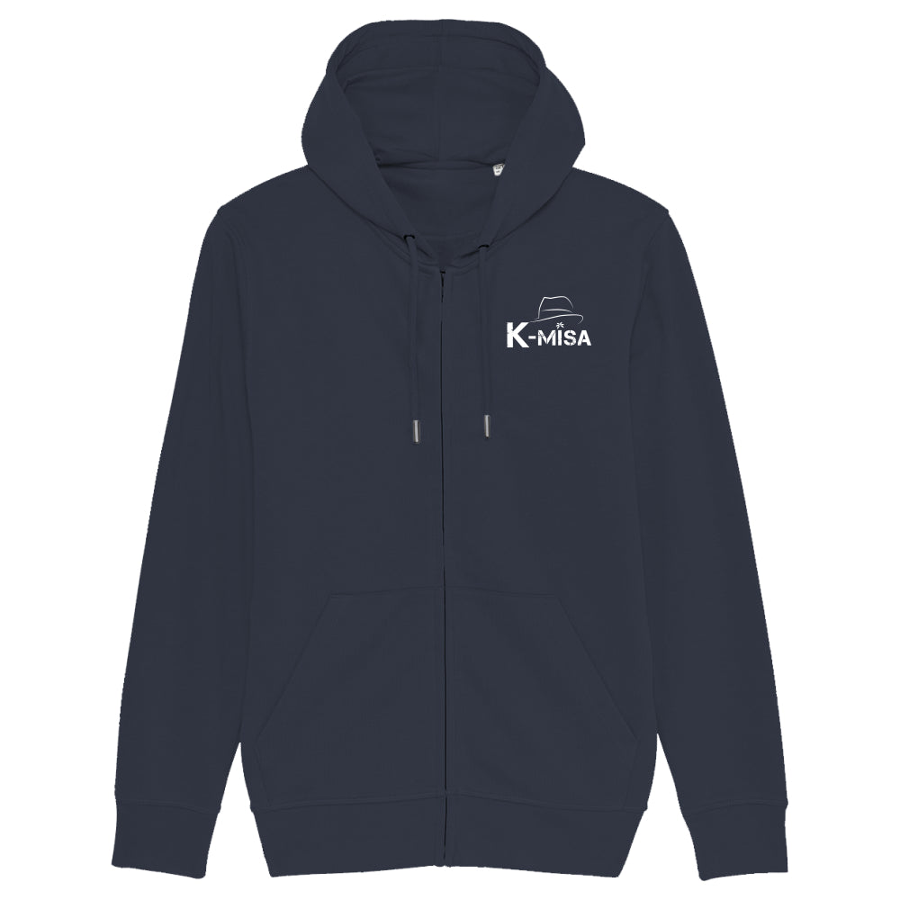 K-Misa Unisex Eco-Premium Zip-Thru Hoodie (STSU820) - Logo Blanc