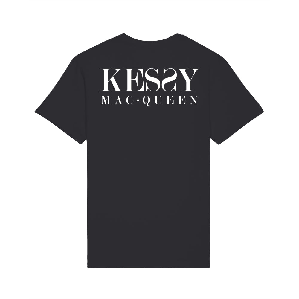 Kessy Mac Queen Unisex Eco-Premium Crew Neck T-shirt - White Logo