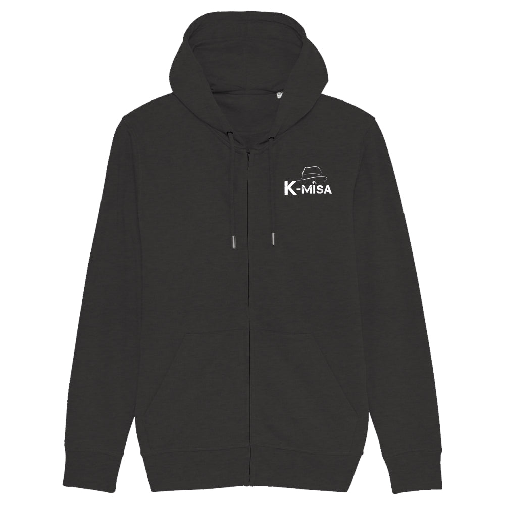 K-Misa Unisex Eco-Premium Zip-Thru Hoodie (STSU820) - Logo Blanc